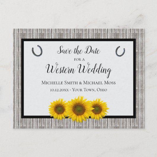 西結婚方のひまわり馬蹄形 案内ポストカード (正面)