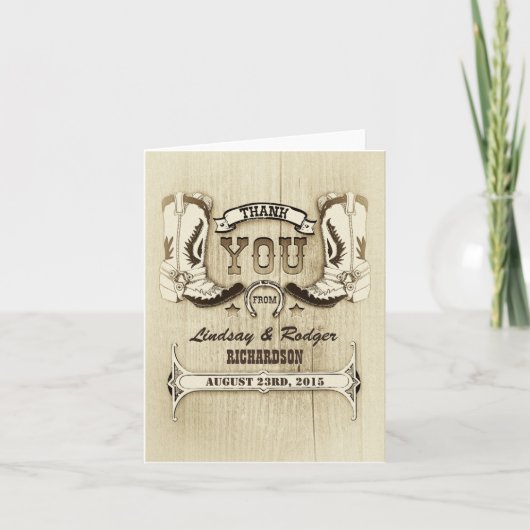 西結婚洋のカウボーイ・シューズ・サンキューカード サンキューカード (正面)