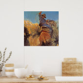 西絵画方の「蛇からの馬のジャンプ」 ポスター (キッチン)