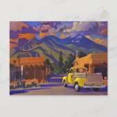 西芸術による黄色いトラックの郵便はがき ポストカード (正面)