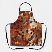 西褐色の白い黒動物の牛革 エプロン (正面)