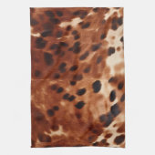 西褐色の白い黒動物の牛革 キッチンタオル (縦)