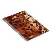 西褐色の白い黒動物の牛革 ノートブック (右側)