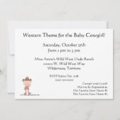 西部かわいい女の赤ちゃん及び馬の子馬のカスタム 招待状 (裏面)