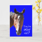 西部かわいい得るより古い誕生日の馬 カード (黄色い花)