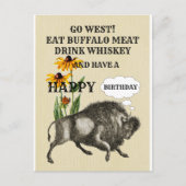 西部に行こう バッファロー ユニークな西部をテーマにした ポストカード (正面)
