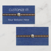 西部のきらきら光るでカスタマイズ可能なデニムの名刺 名刺 (正面/裏面)