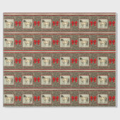 西部ののどによって用具を使われる革プリントおよび馬 ラッピングペーパー (フラット)