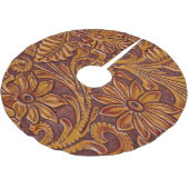 西部ののどによって用具を使われる革プリントブラウン2 ブラッシュドポリエステルツリースカート (アングル)