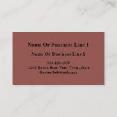 西部のカウボーイおよびロデオのBullの名刺 名刺 (裏面)