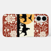 西部のカウボーイと馬のフローラル・フォークアート 日没 Case-Mate iPhoneケース (裏面 (横))