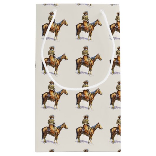 西部のカウボーイのギフトバッグ スモールペーパーバッグ (裏面)