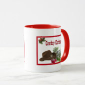 西部のカウボーイのクリスマスのコーヒー・マグ マグカップ (正面右)