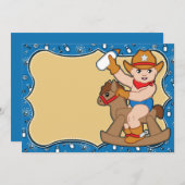 西部のカウボーイのベビーシャワー招待状 招待状 (正面/裏面)