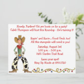 西部のカウボーイの集合の誕生日のパーティの招待状 招待状 (スタンド正面)