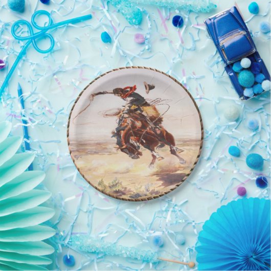 西部のカウボーイのBroncのライダーのパーティーのプレート ペーパープレート (パーティー)