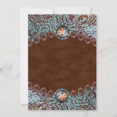 西部のカウボーイまたは女性のカーボーイジェンダーがパーティーを明かす 招待状 (裏面)