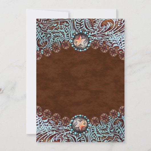 西部のカウボーイまたは女性のカーボーイジェンダーがパーティーを明かす 招待状 (裏面)