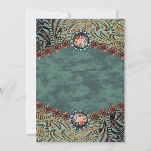 西部のカウボーイまたは女性のカーボーイジェンダーがパーティーを明かす 招待状 (裏面)