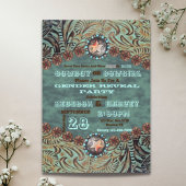 西部のカウボーイまたは女性のカーボーイジェンダーがパーティーを明かす 招待状