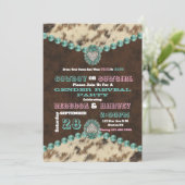 西部のカウボーイまたは女性のカーボーイジェンダーがパーティーを明かす 招待状 (スタンド正面)