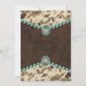 西部のカウボーイまたは女性のカーボーイジェンダーがパーティーを明かす 招待状 (裏面)