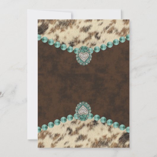 西部のカウボーイまたは女性のカーボーイジェンダーがパーティーを明かす 招待状 (裏面)