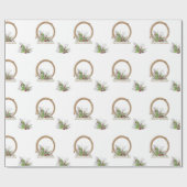 西部のカウボーイロープのクリスマスのリース ラッピングペーパー (フラット)