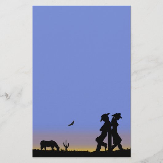 西部のカウボーイ 便箋 (正面)