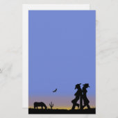 西部のカウボーイ 便箋 (正面/裏面)