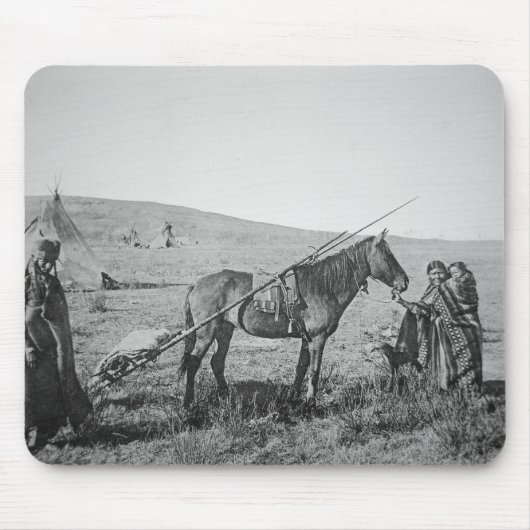 西部のカナダ、c.1のネイティブアメリカンのクリー族の人々 マウスパッド (正面)