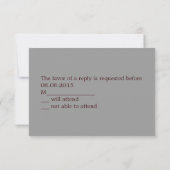 西部のカントリーキャビン結婚式のRSVP応答 出欠カード (裏面)