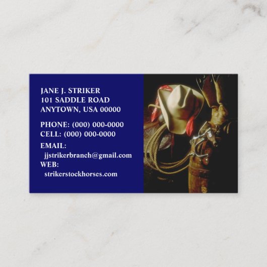 西部のギアの名刺のカーボーイ・ハットの日の出 名刺 (正面)