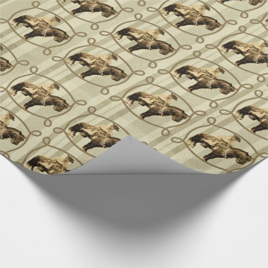 西部のギフトの包装紙のヴィンテージのカウボーイ ラッピングペーパー (角)