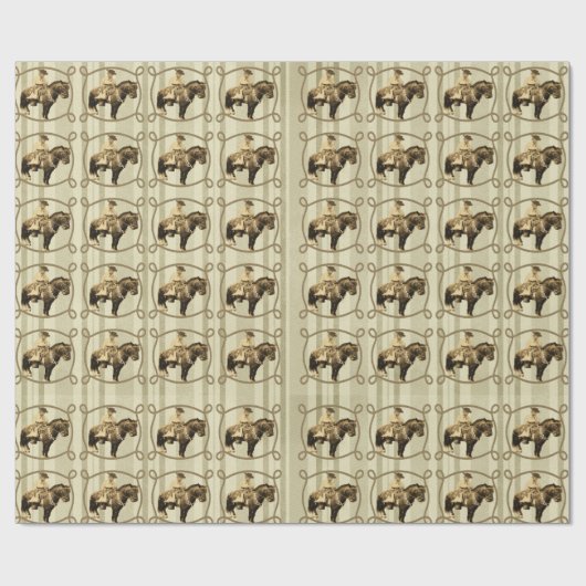 西部のギフトの包装紙のヴィンテージのカウボーイ ラッピングペーパー (フラット)