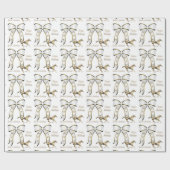 西部のクリスマスの金ゴールドの馬および弓 ラッピングペーパー (フラット)