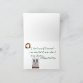 西部のクリスマスカードのヴィンテージのトナカイw/snowman シーズンカード (内部)