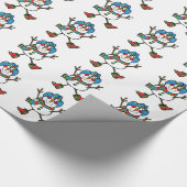 西部のクリスマスCowboySnowman ラッピングペーパー (角)