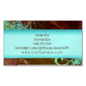 西部のグランジなヴィンテージの美しいの花のファッションの毛 マグネット名刺 (正面)