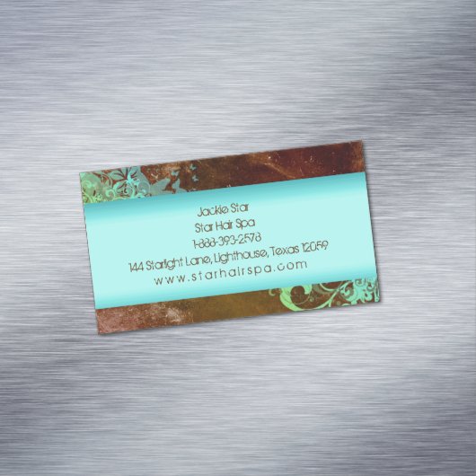 西部のグランジなヴィンテージの美しいの花のファッションの毛 マグネット名刺 (インサイチュ)