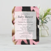 西部のゴールド ピンク ブラック クリーム カウガール カウハイド 招待状 (スタンド正面)