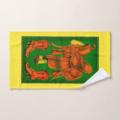 西部のサドルおよびカウボーイ・ブーツ バスタオルセット (ハンドタオル)