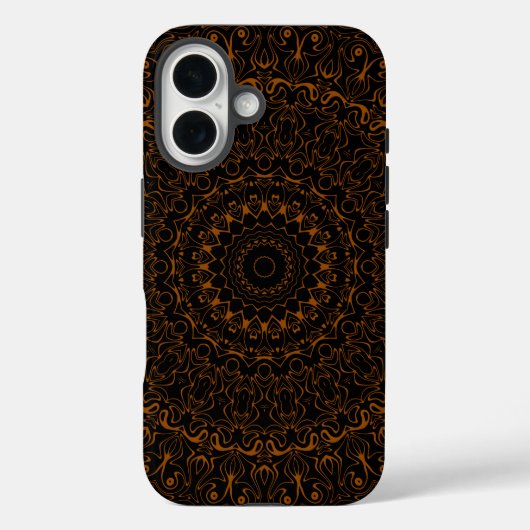 西部のチャームを持つレトロブラウンの曼荼羅 Case-Mate iPhoneケース (裏面)