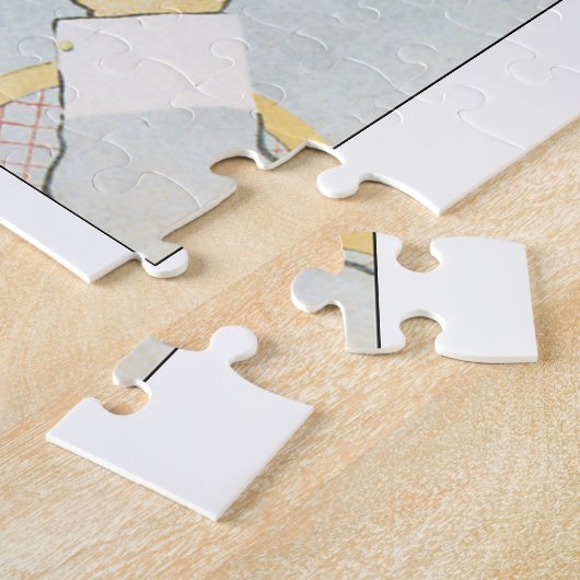 西部のテニスのトーナメントのヴィンテージ旅行 ジグソーパズル (側面)