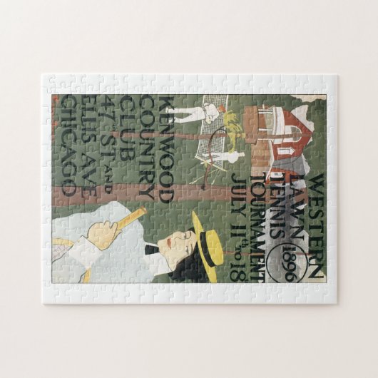 西部のテニスのトーナメントのヴィンテージ旅行 ジグソーパズル (横)