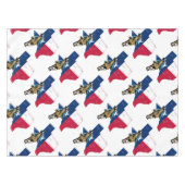 西部のテーブルクロスのテキサス州の女性のカーボーイのプリント テーブルクロス (正面(横))