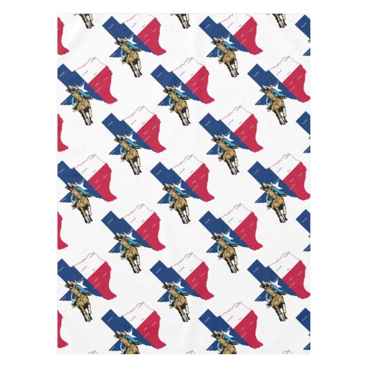 西部のテーブルクロスのテキサス州の女性のカーボーイのプリント テーブルクロス (正面)