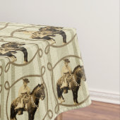 西部のテーブルクロスのヴィンテージのカウボーイ テーブルクロス (インサイチュ)