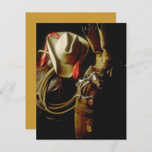 西部のテーマのバースデーパーティ招待状の招待 招待状 (正面/裏面)