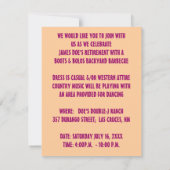 西部のテーマのパーティの招待状の~ EZ2はカスタマイズ 招待状 (裏面)